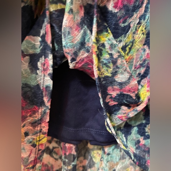 XHILARATION Women’s asymmetric Dress Multi Floral Print Lace Size Medium - Picture 5 of 7